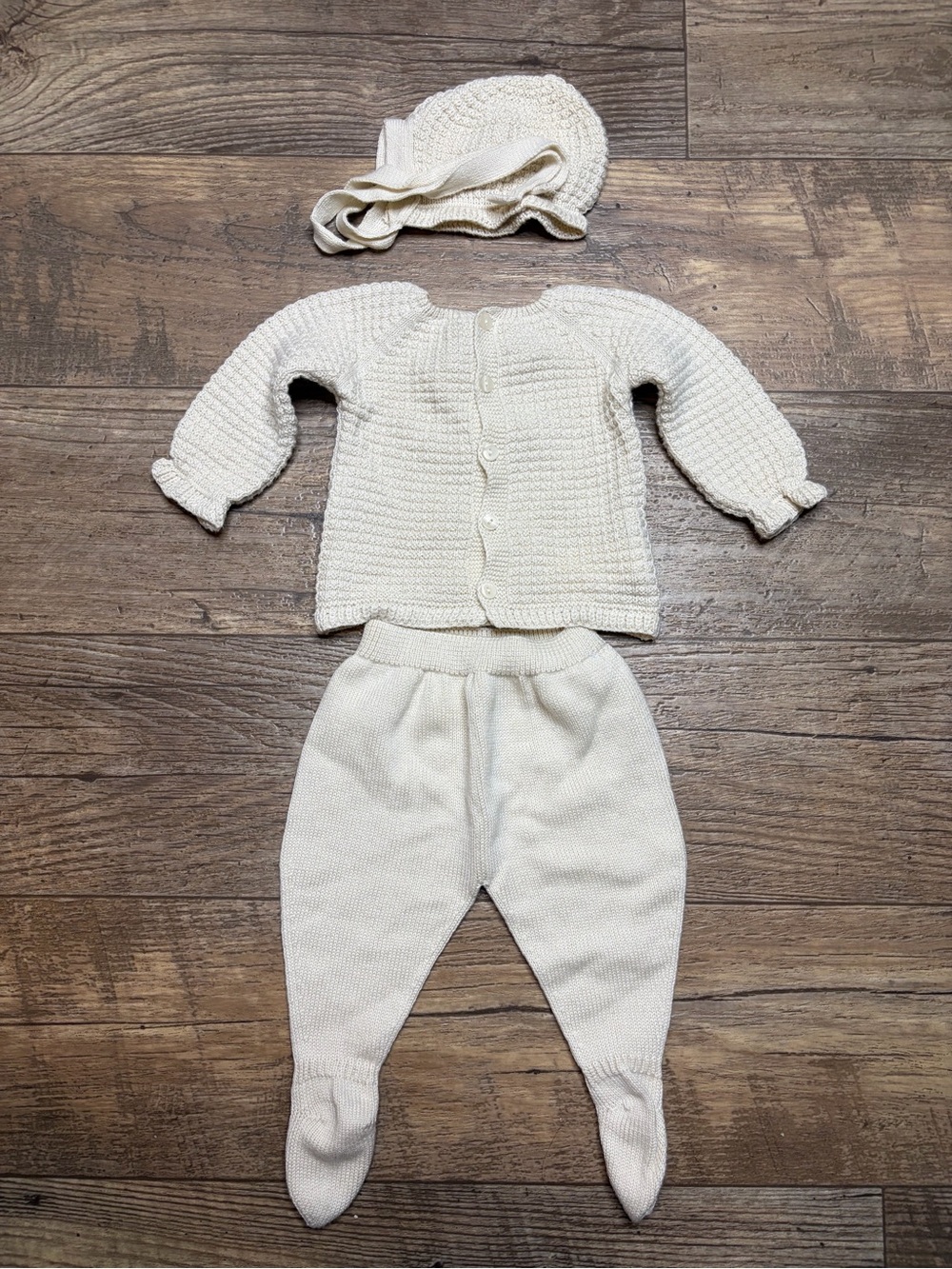 Mac Ilusión 3-Piece Knitted Baby Set in Cream